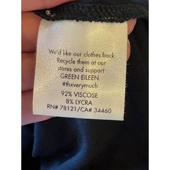 Eileen Fisher Dress Women Small Black Sleeveless Fit‎ And Flare Jersey Knit Midi - Picture 8 of 9